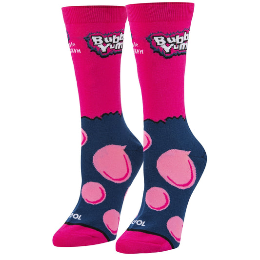 Cool Socks Bubble Yum Candy Gum Fun Crew Socks, Size Medium