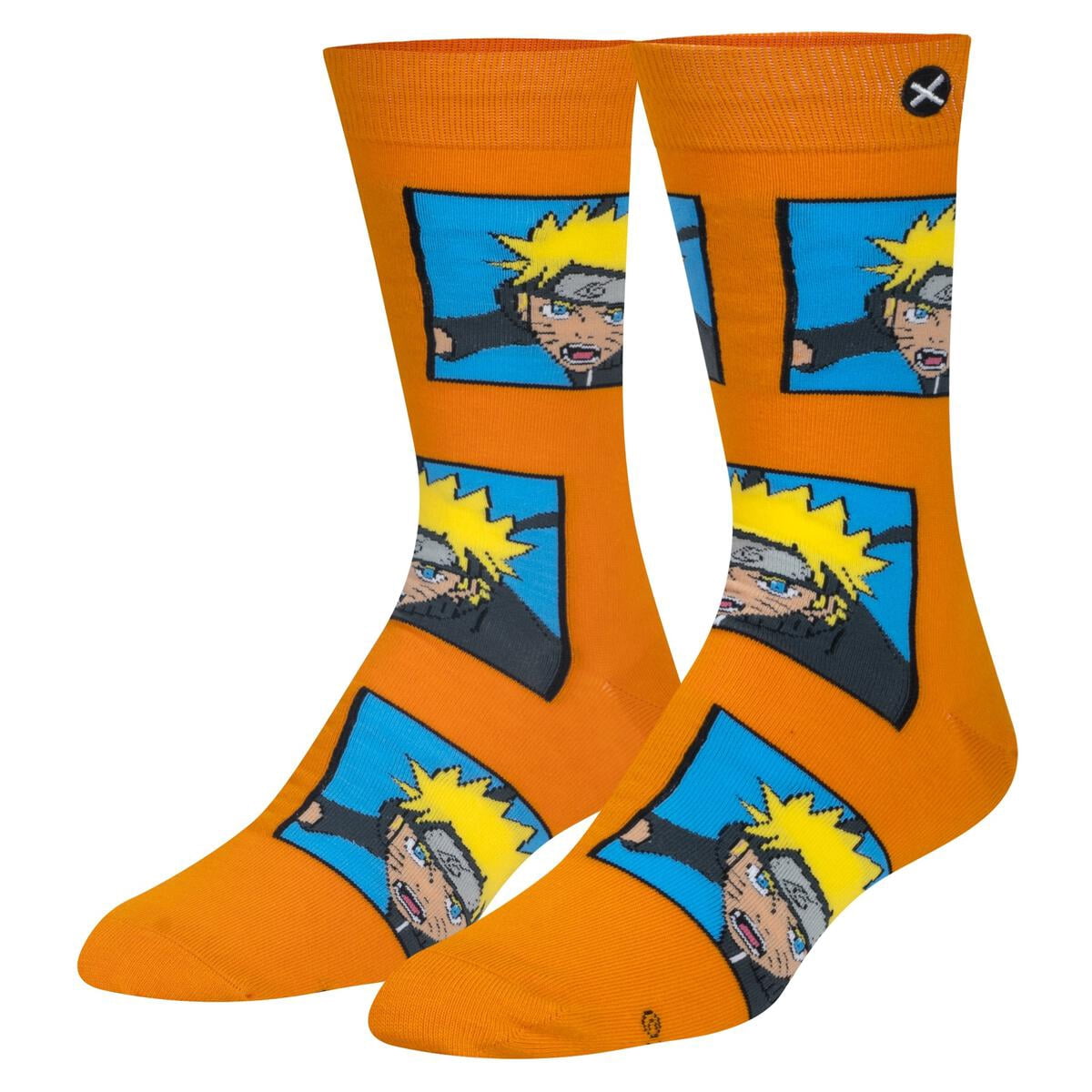 Men's Odd Sox Naruto Heads Orange Crew Socks - OSFM