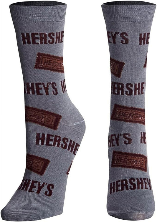 Crazy Socks Hersheyâ€™s Milk Chocolate Bar Candy Crew Socks, Size Medium