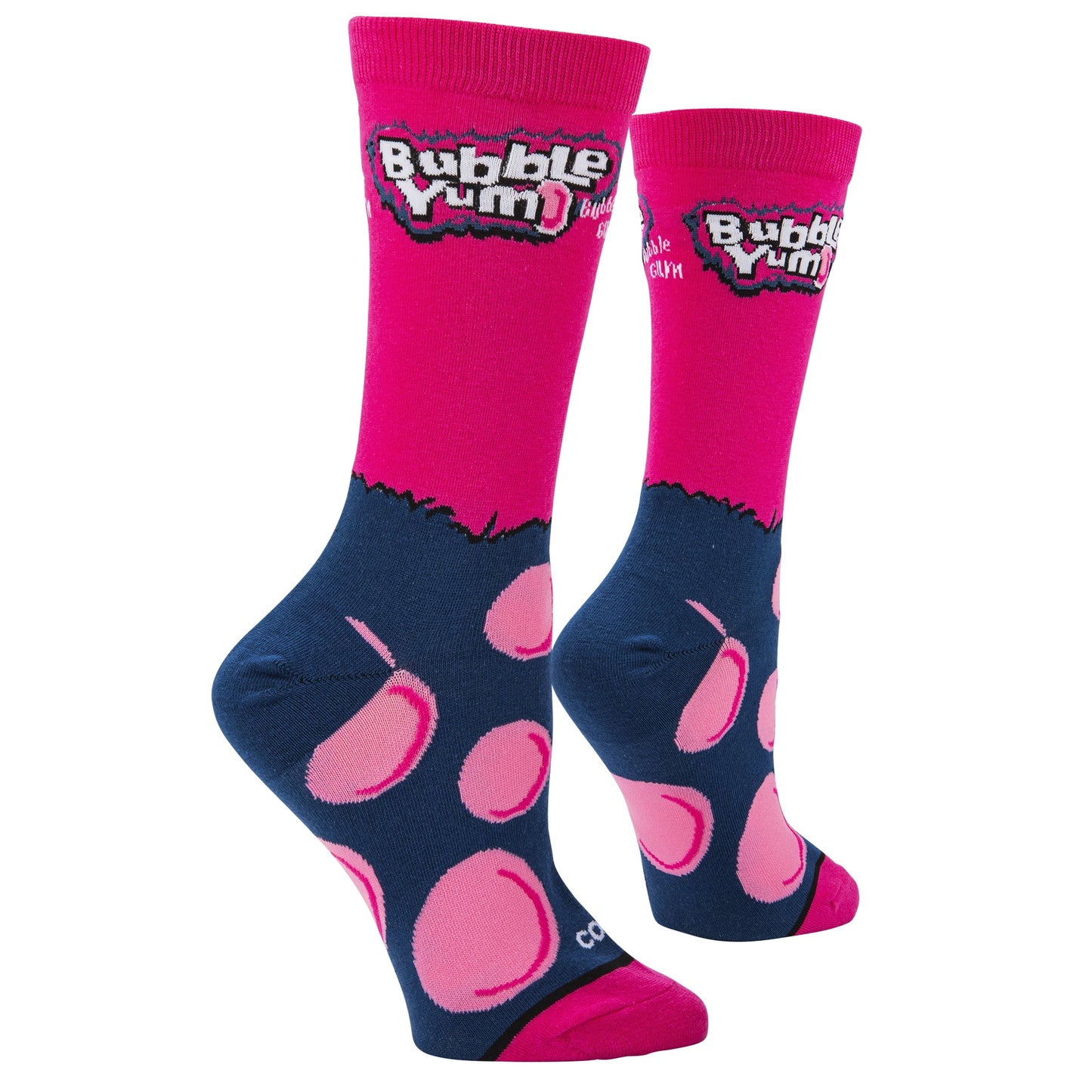 Cool Socks Bubble Yum Candy Gum Fun Crew Socks, Size Medium
