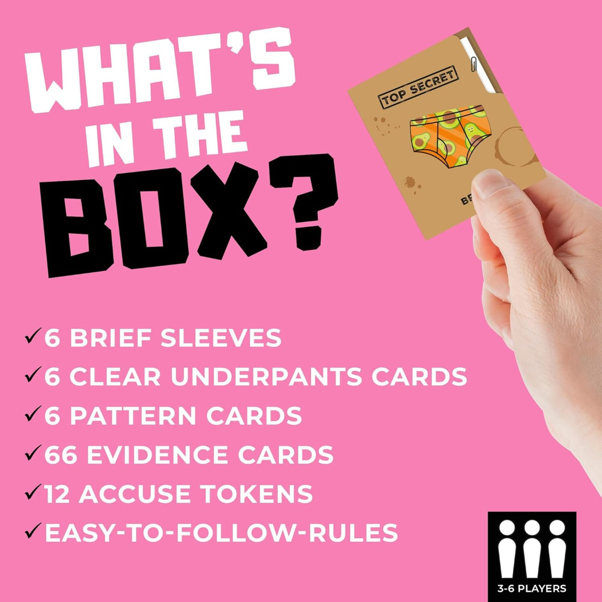Ginger Fox: Top Secret: Briefs - The Deduction Game Of Undercover Underpants, Hilarious Evidence & Accusations Party Card Game, Family 8+, 3-6 Players