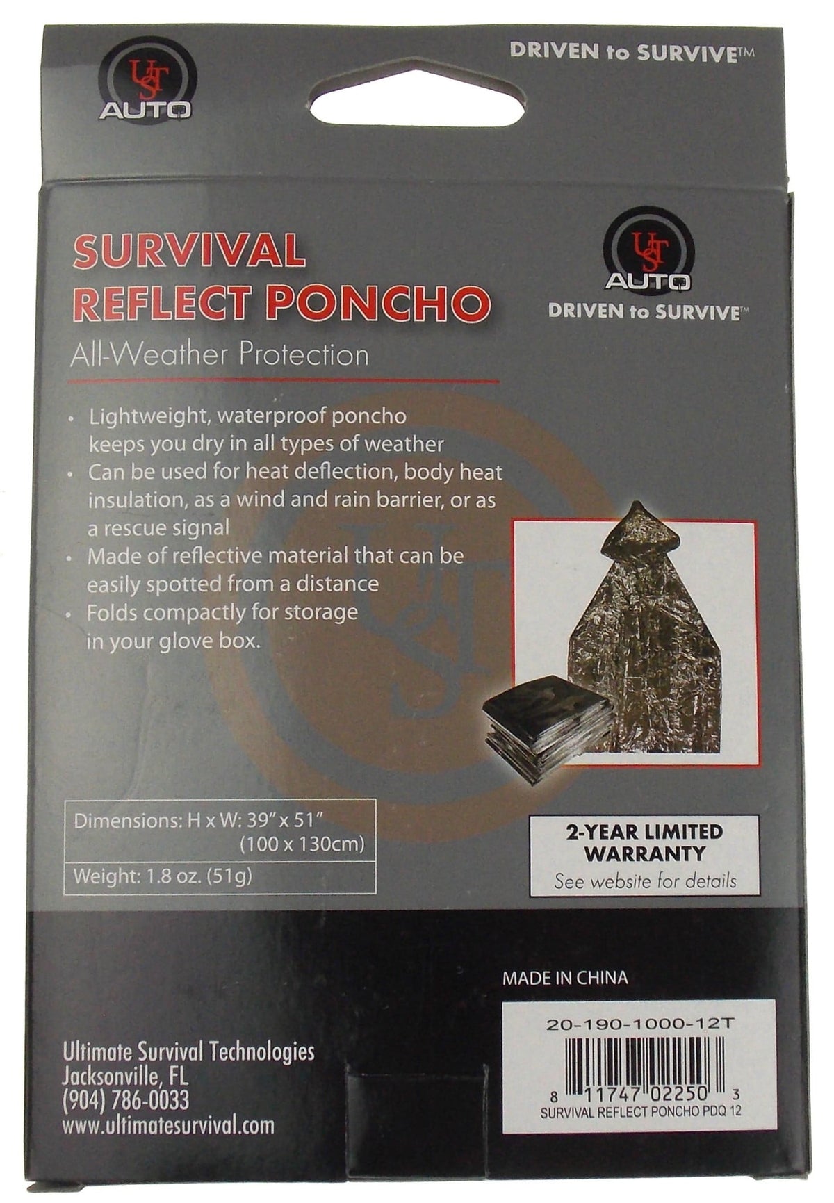 UST Survival Reflect Poncho