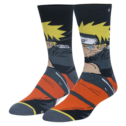 ODD SOX â€“ Naruto Uzumaki Novelty Crew Socks â€“ Size Large â€“ Menâ€™s 8â€“12 / Womenâ€™s 9.5â€“13.5 â€“