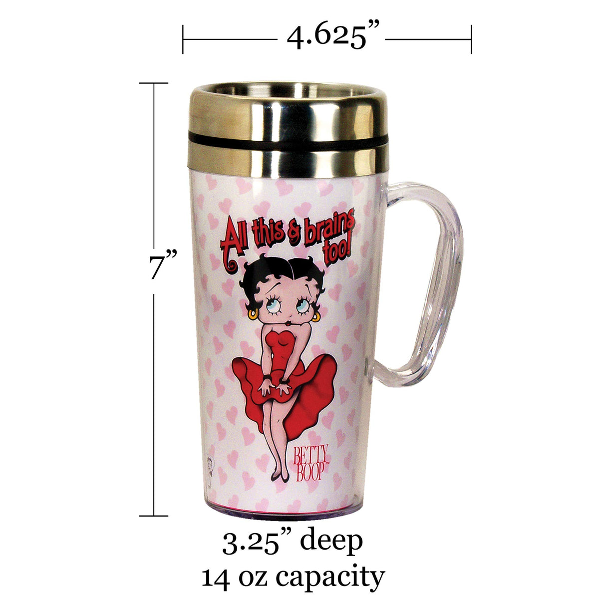 BETTY BOOP BRAINS ACRYL MUG