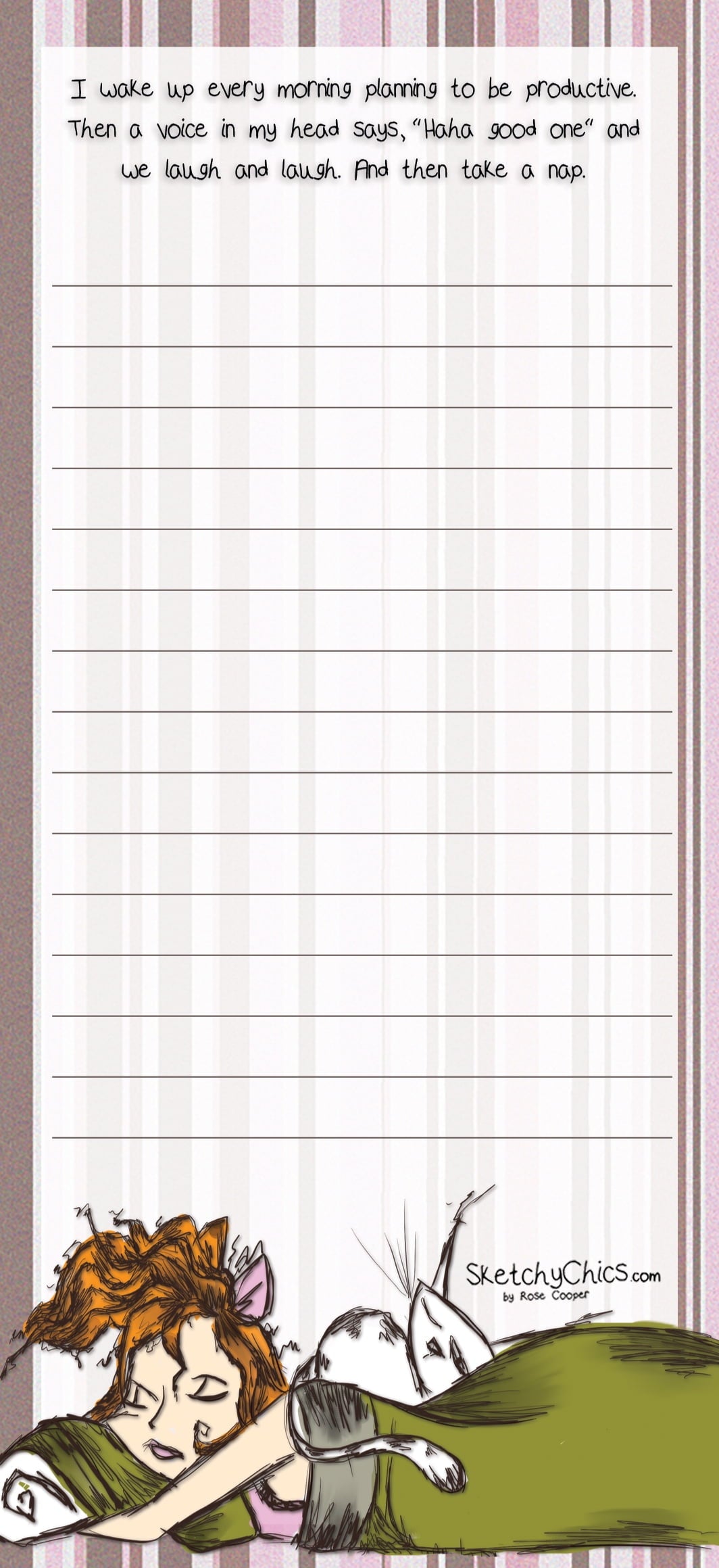 MINI LIST PAD, SKETCHY CHICS - NAPTIME