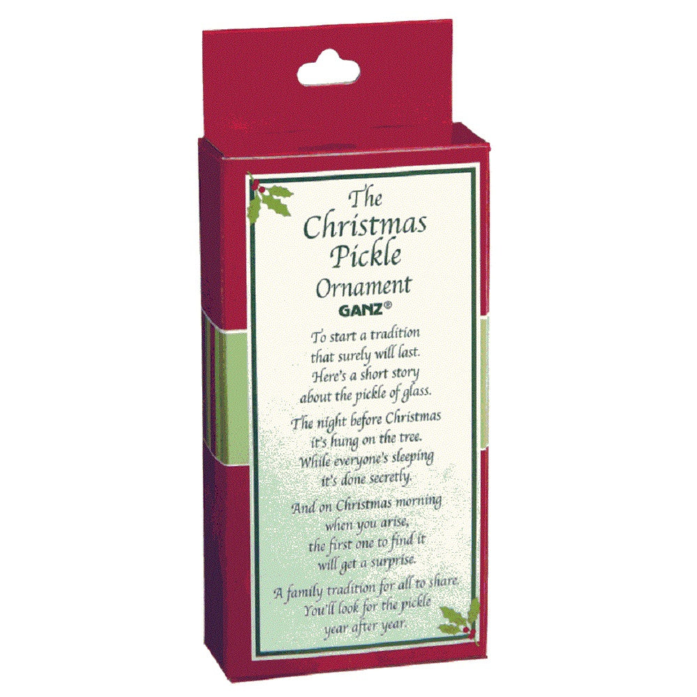 Ganz Glass Pickle Ornament in Gift Box â€“ Fun Holiday Decoration & Collectible Keepsake