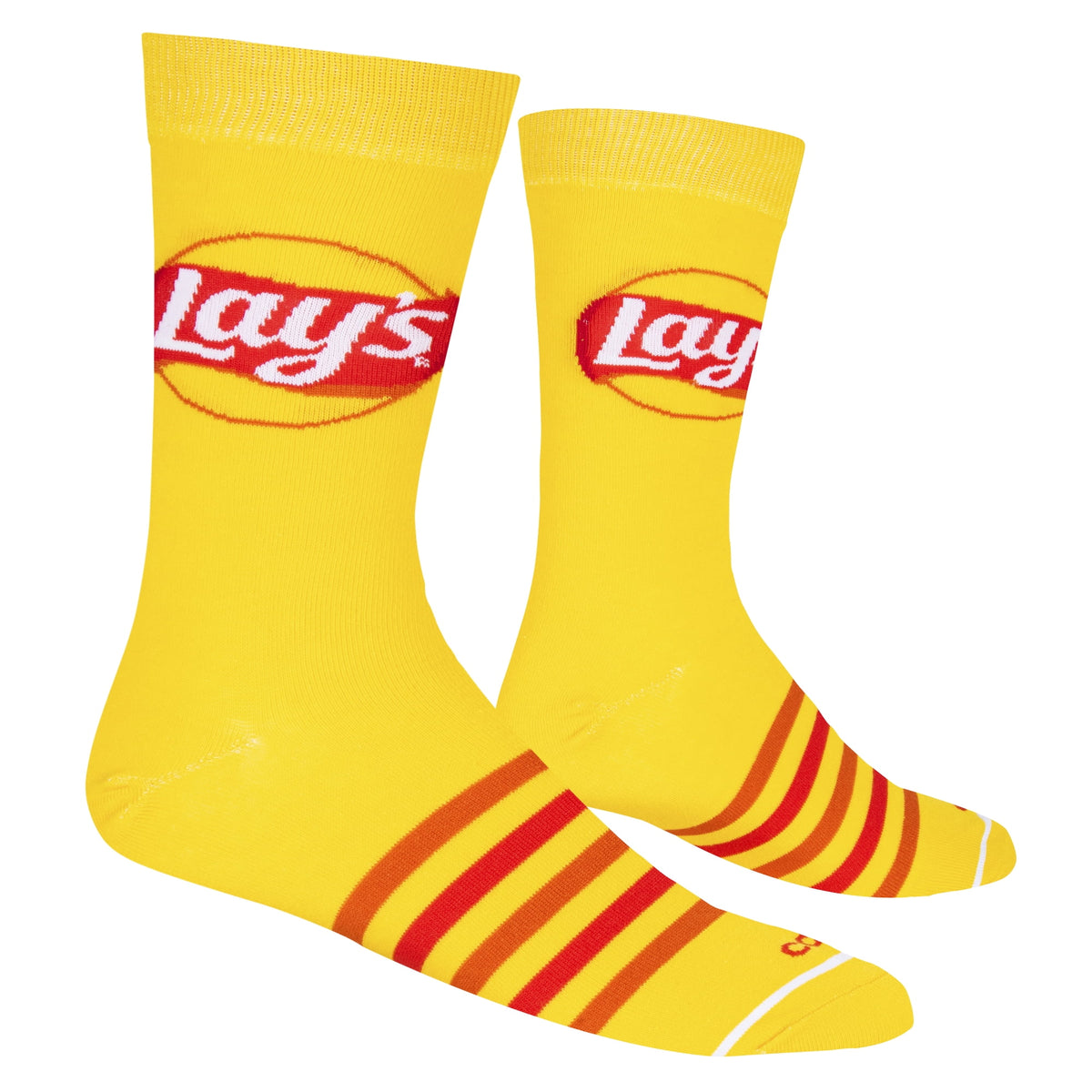 Cool Socks Lays Stripes Snack Foodie Crew Socks, Size Medium