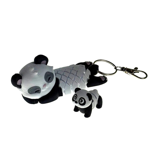 Giant Panda Resting Keychain Bag Clip Articulated 3D Printed  Fidget Toy Gift