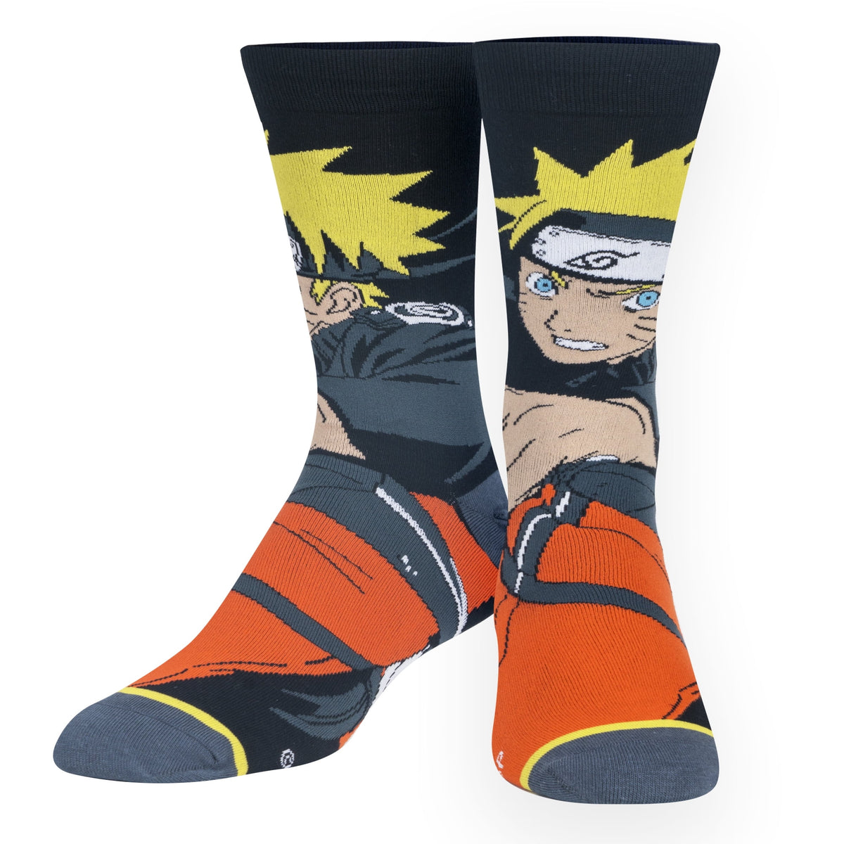 ODD SOX â€“ Naruto Uzumaki Novelty Crew Socks â€“ Size Large â€“ Menâ€™s 8â€“12 / Womenâ€™s 9.5â€“13.5 â€“