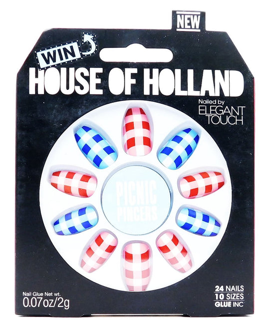 House of Holland Nailed by Elegant Touch  Picnic Pincers Summer Loving: 24 nails, nail glue .07 Oz., nail file