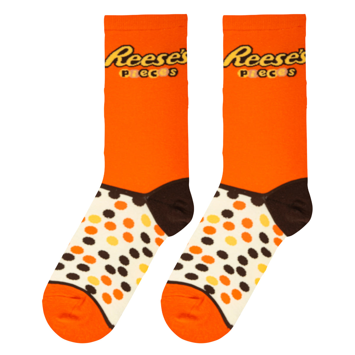 Cool Socks Reese's Pieces Chocolate Peanut Butter Crew Socks, Size Medium