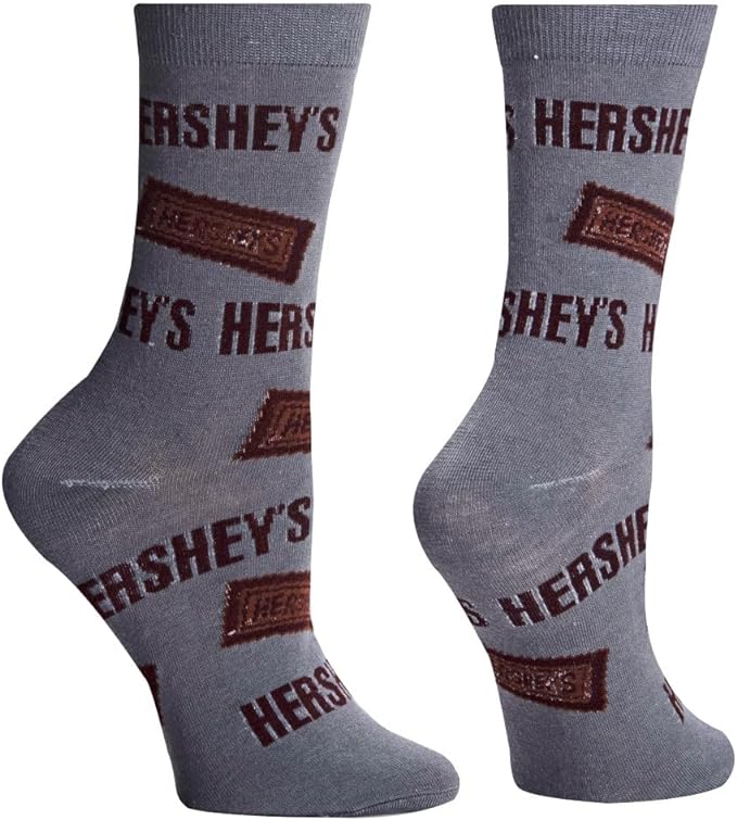 Crazy Socks Hersheyâ€™s Milk Chocolate Bar Candy Crew Socks, Size Medium