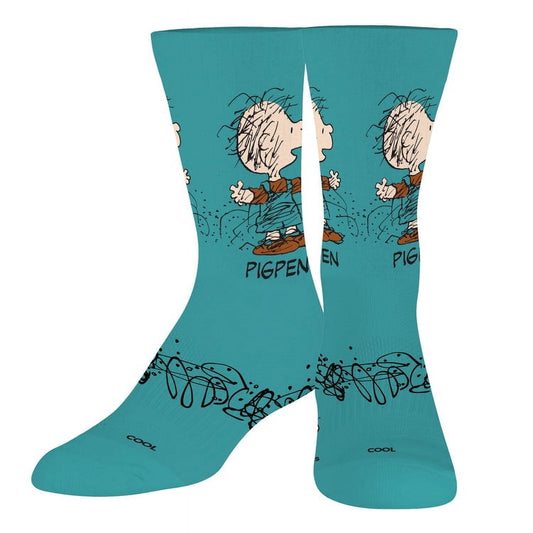 Cool Socks Pigpen Peanuts Charlie Brown Cartoon Crew Socks, Size Large
