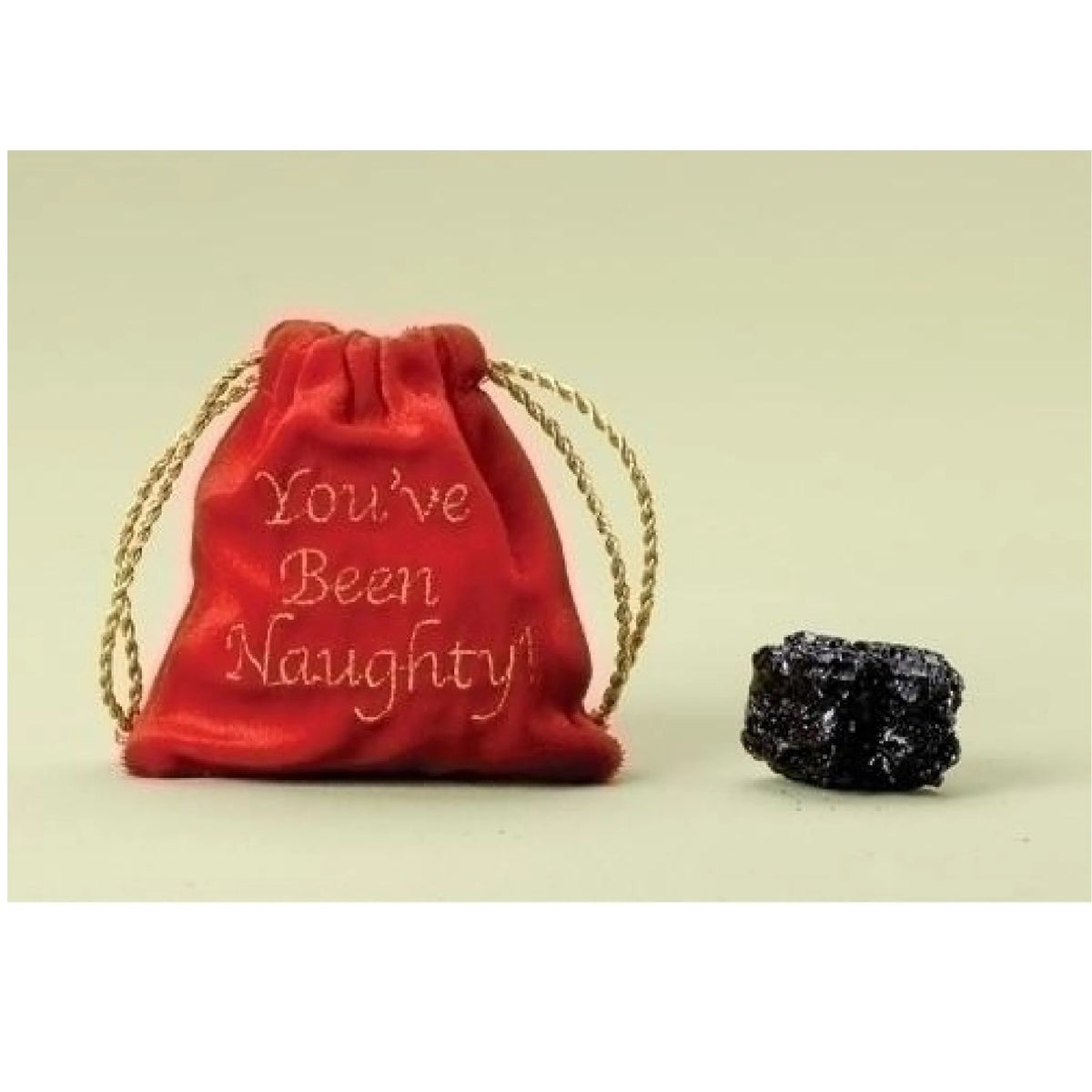 Roman You've Been Naughty Lump of Coal Velvet Bag, 1 Count
