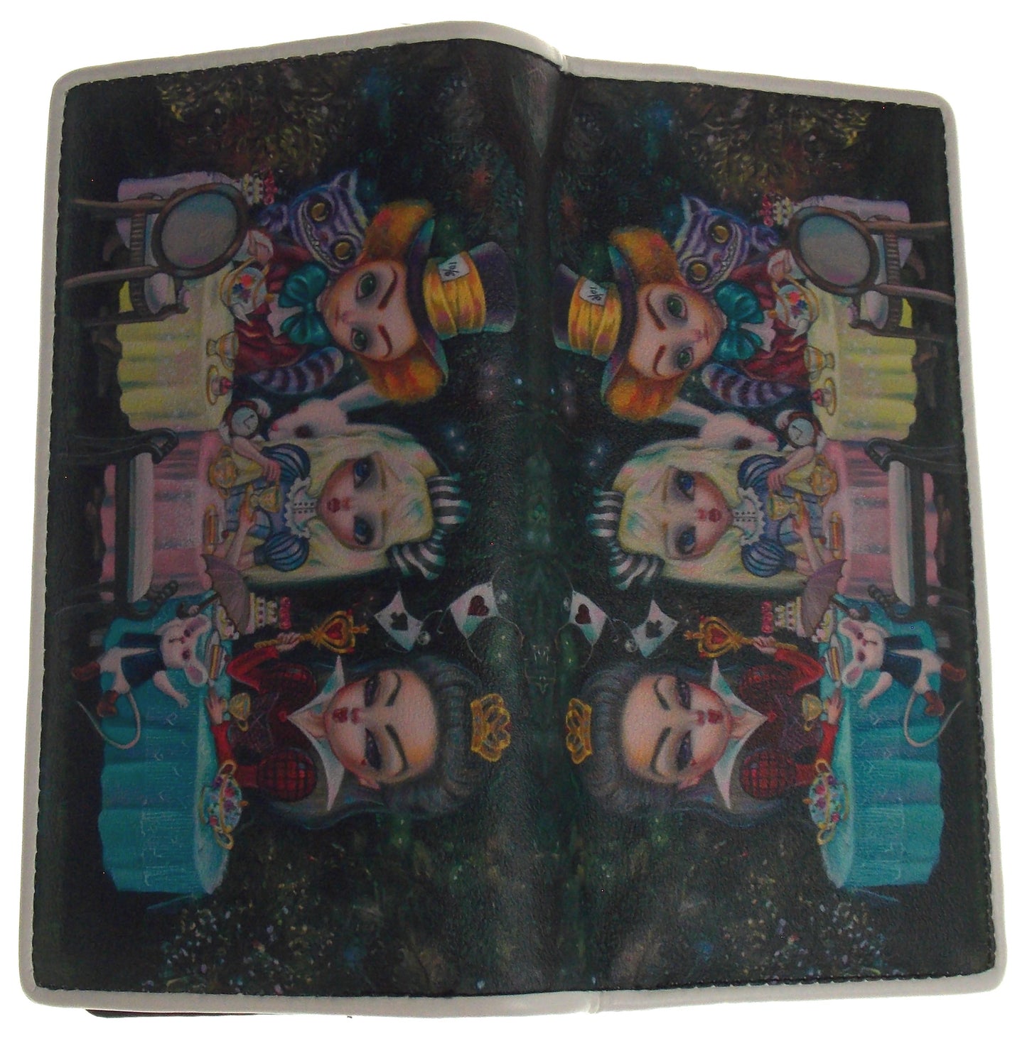 Alice In Wonderland Tea Party Wallet Magnetic Clasp Zipper Gift Purse Colorful