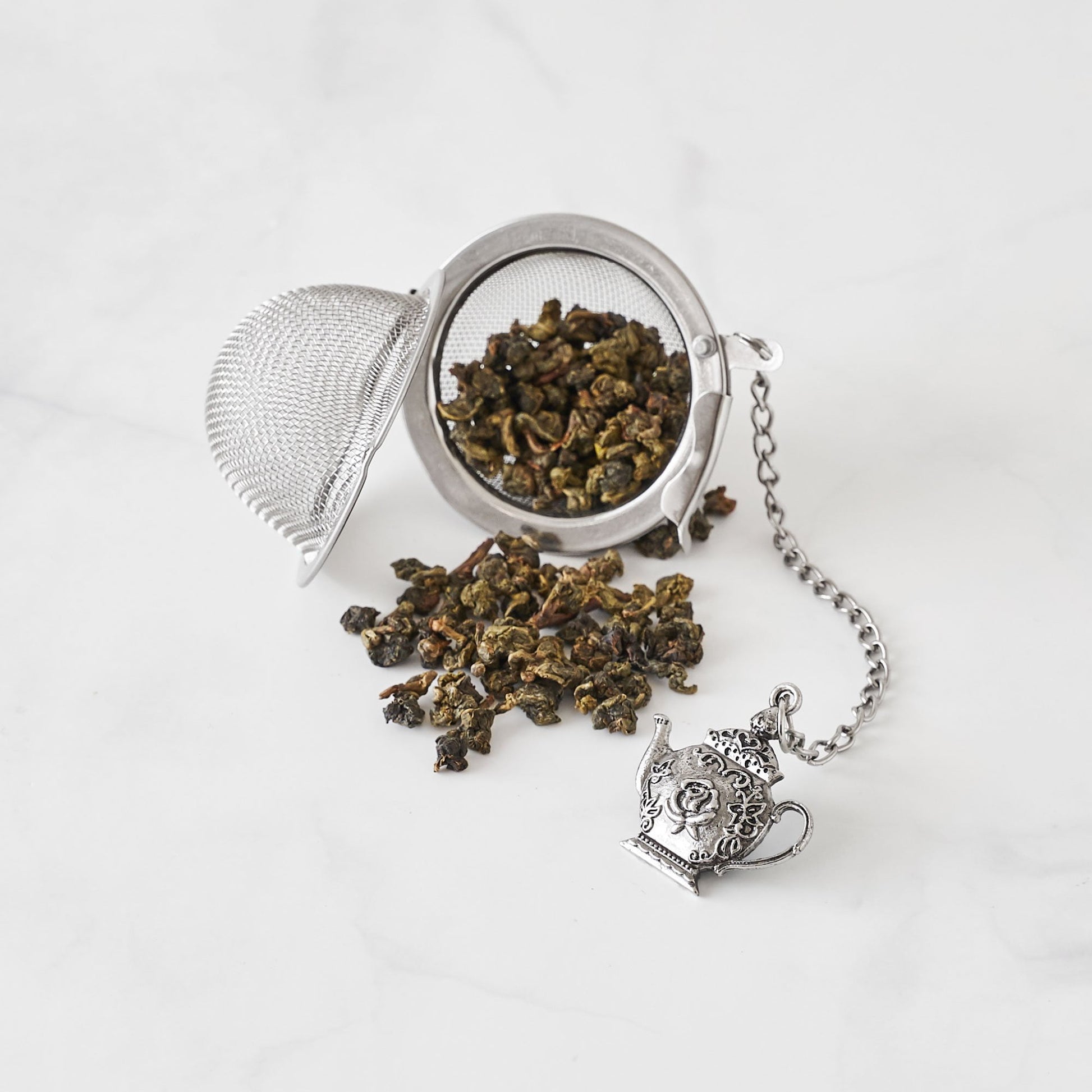Supreme 18/8 Stainless Steel 2 Inch Mesh Tea Ball Infuser/Tea Interval Diffuser/Tea Strainer Infuser with Zinc Alloy Sunflower Charm for Tea and Everyday Use