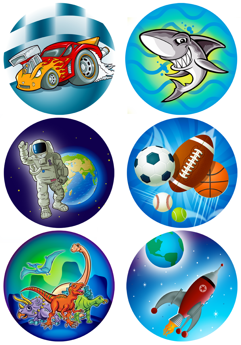 Projectables Boys Themed 6-Image LED Battery-Operated Night Light, 11337