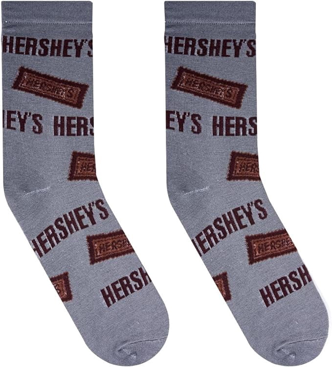 Crazy Socks Hersheyâ€™s Milk Chocolate Bar Candy Crew Socks, Size Medium