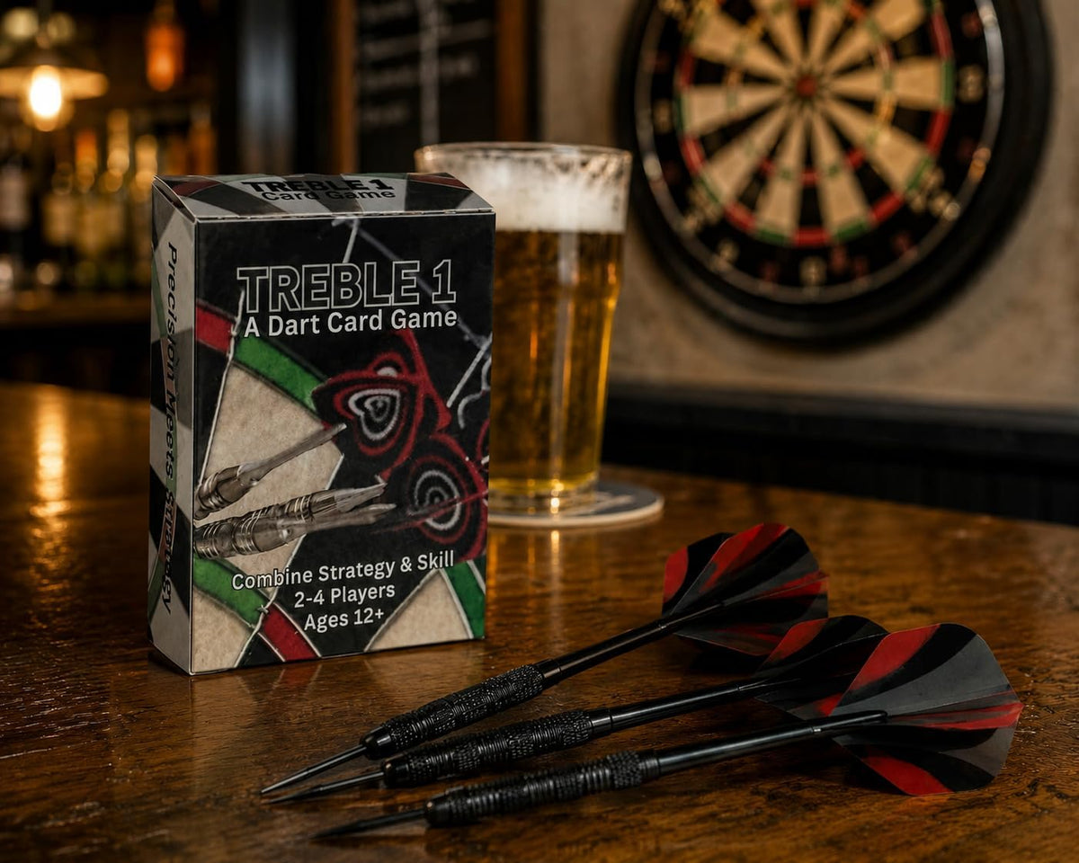 Treble 1 Cards: Strategic Dart Board Card Game with Wild Cards & Solo Mode