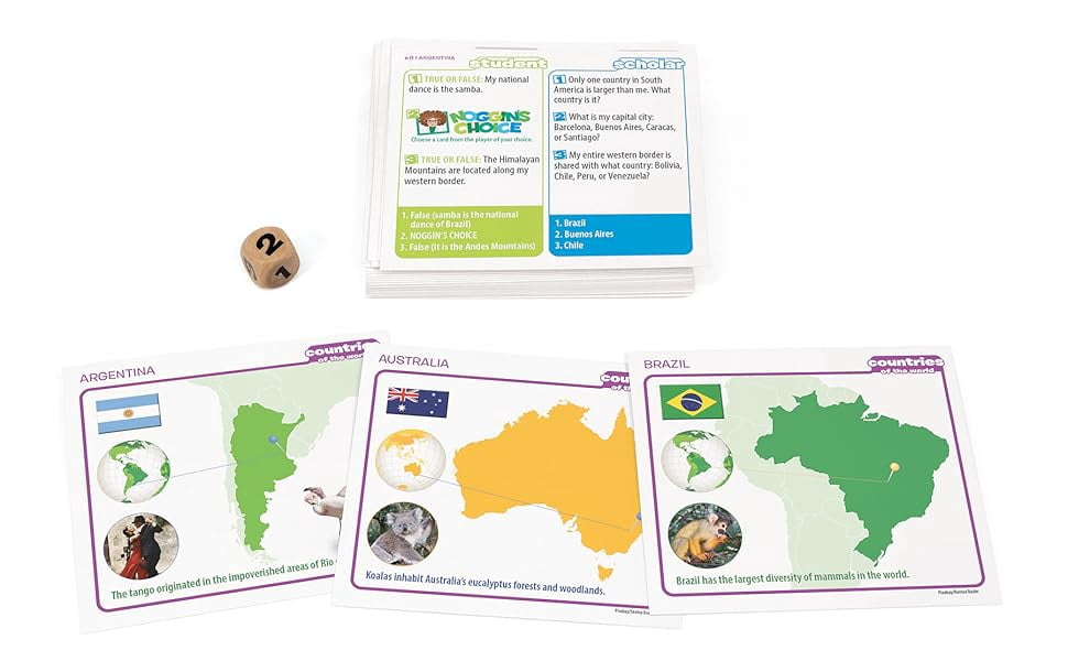 Professor Noggin: Countries of the World Educational Card Game For 2 or more Players Ages 7 and up