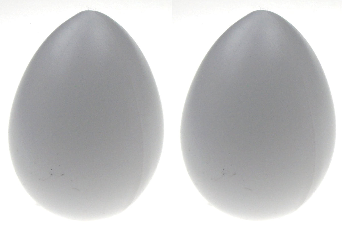 Trophy Music Set of 2 White Egg Shaped Percussion Shakers