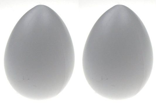 Trophy Music Set of 2 White Egg Shaped Percussion Shakers