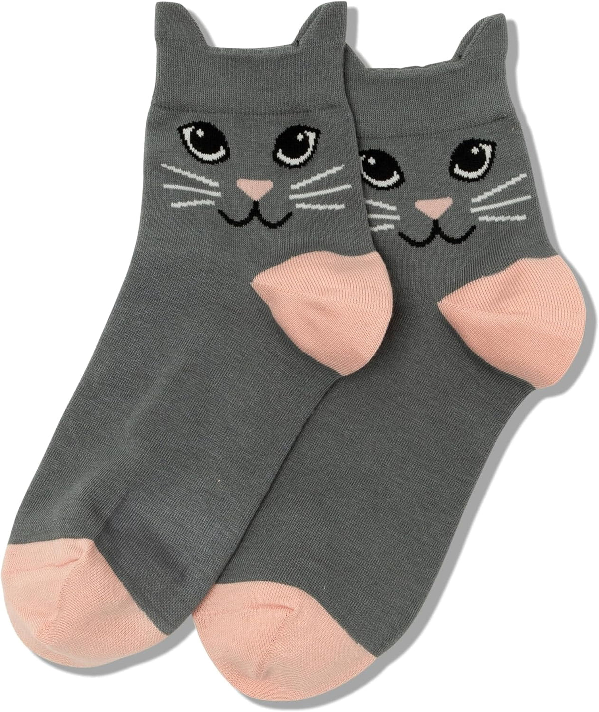 Cat Ears Grey Ladies Anklet Socks