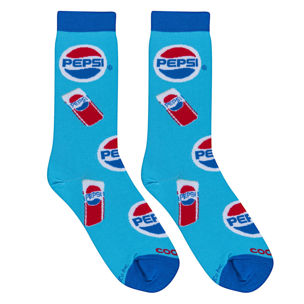 Cool Socks Pepsi Cans Soda Pop Crew Socks, Size Medium