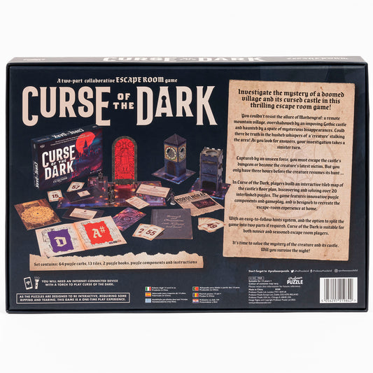 Professor Puzzle: Curse Of The Dark - A 2-Part Collaborative Escape Room Game, Uncover The Mysteries Of The Creature's Castle, Ages 14+, 1-6 Players