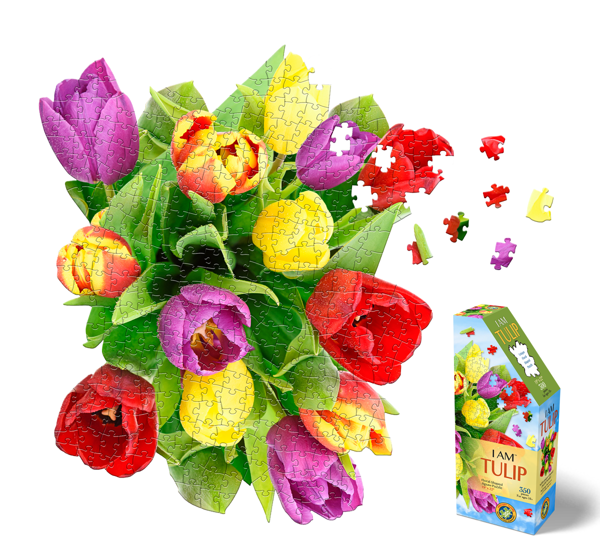 Madd Capp I AM TULIP Floral-Shaped Jigsaw Puzzle, 350 Pieces