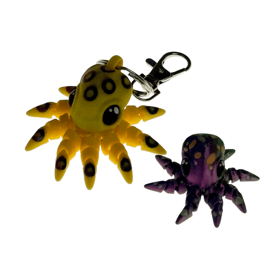 Octopus Articulated Keychain Clip 3D Printed USA Figure Fidget Gift