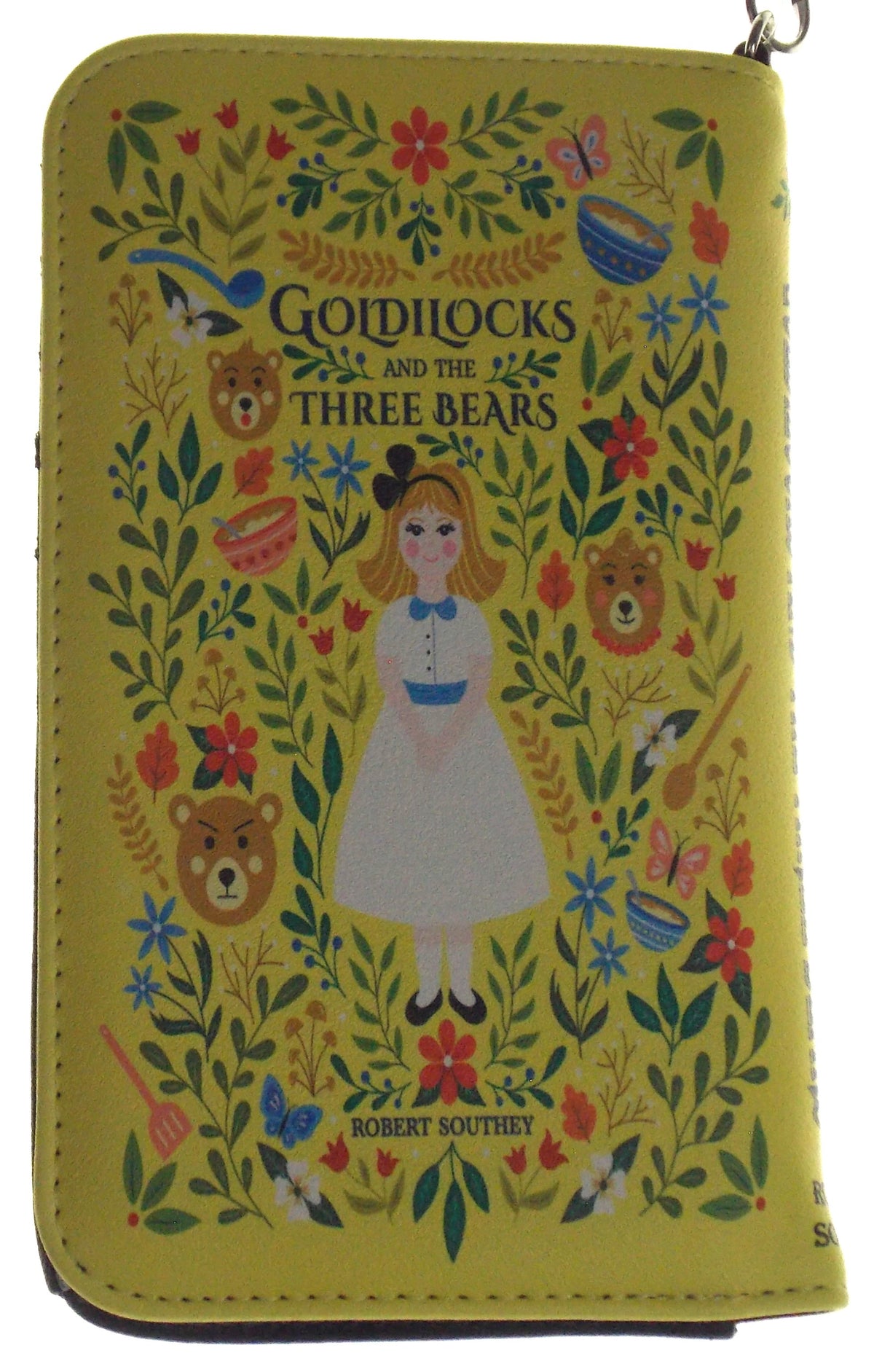 Goldilocks & The Three Bears Yellow Faux Leather Wristlet Wallet With Storybook