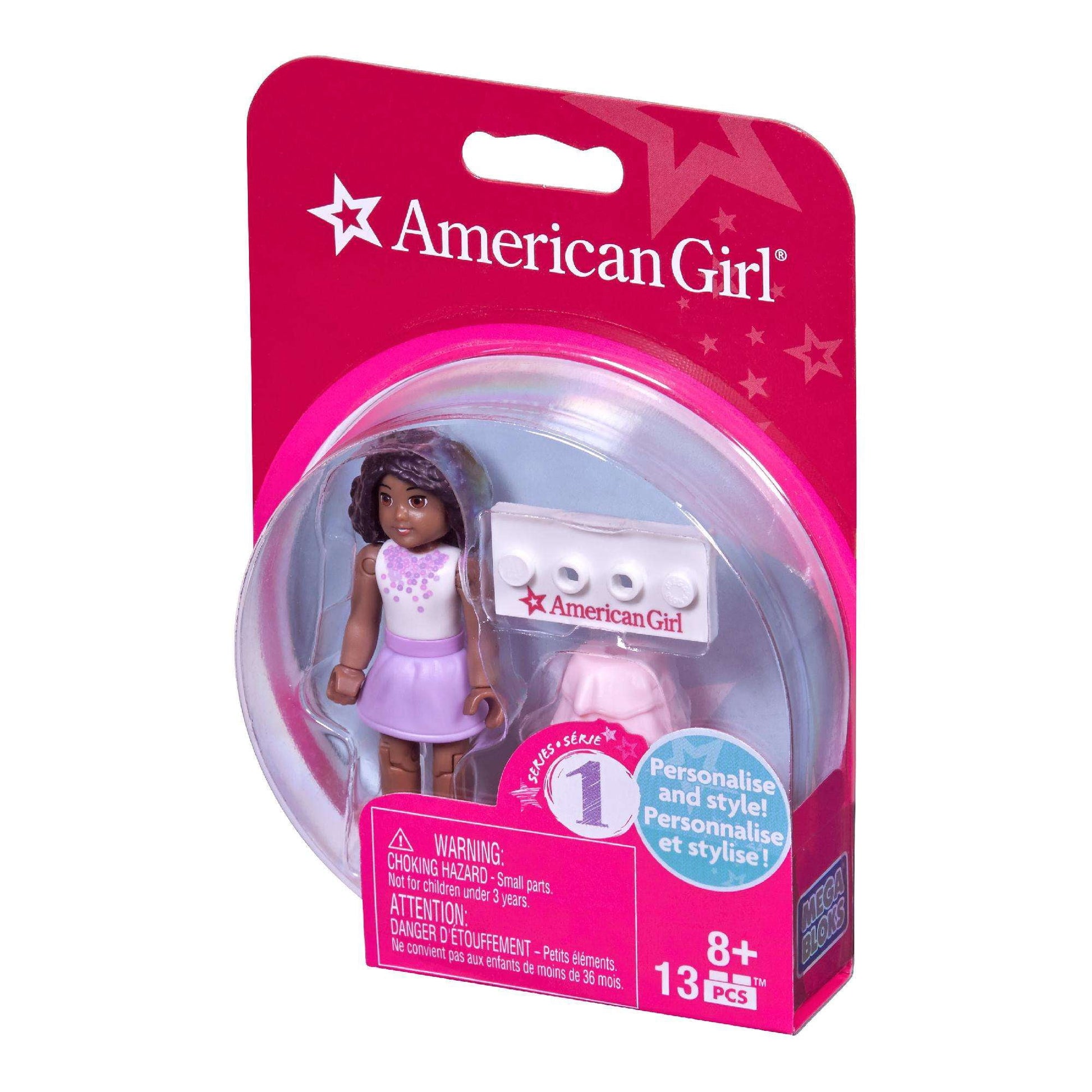 Mega Bloks American Girl White Top & Purple Skirt Mini Figure