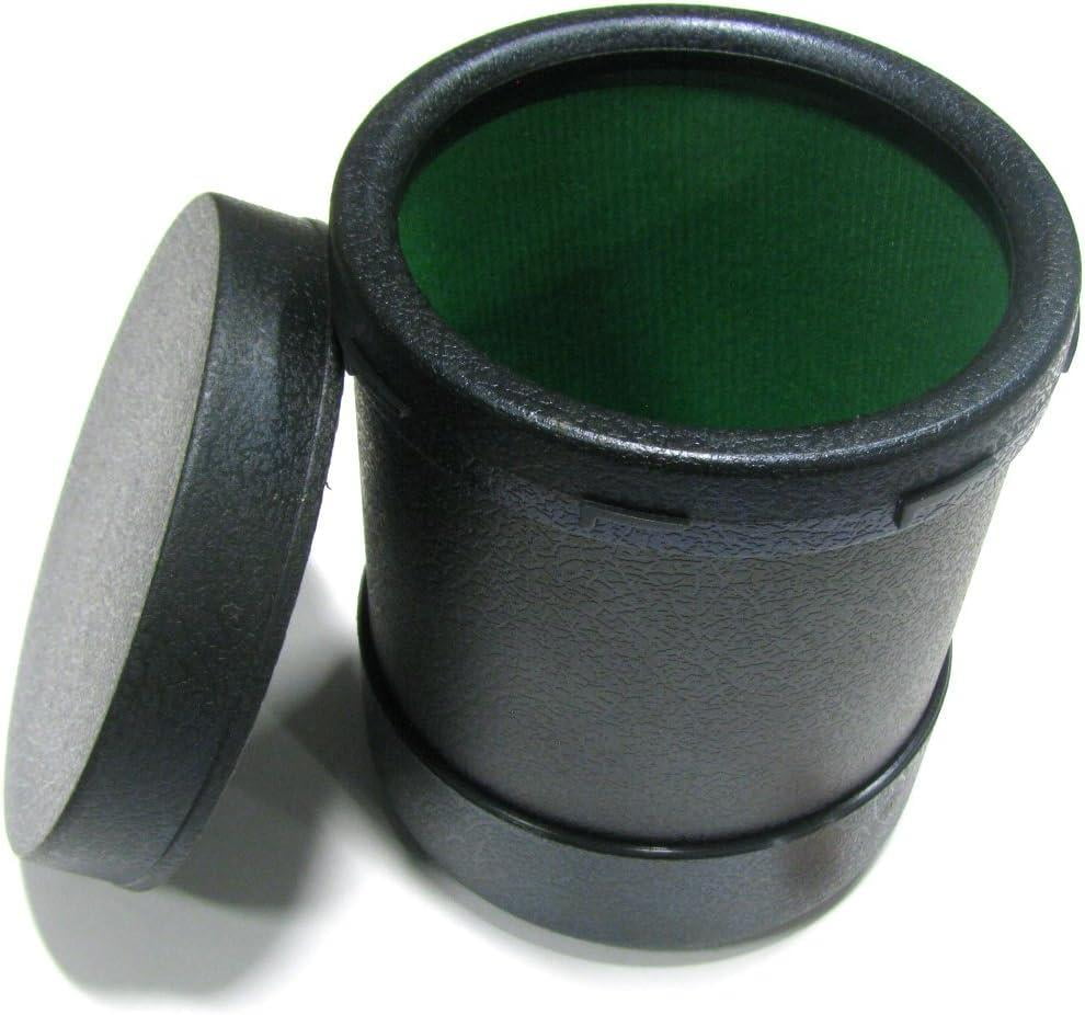 Koplow Games Plastic Dice Cup with Twist-Off Lid  4 Felt-Lined Gaming Dice Cup for Board Games, RPGs & Travel Storage, Durable Black Plastic Exterior