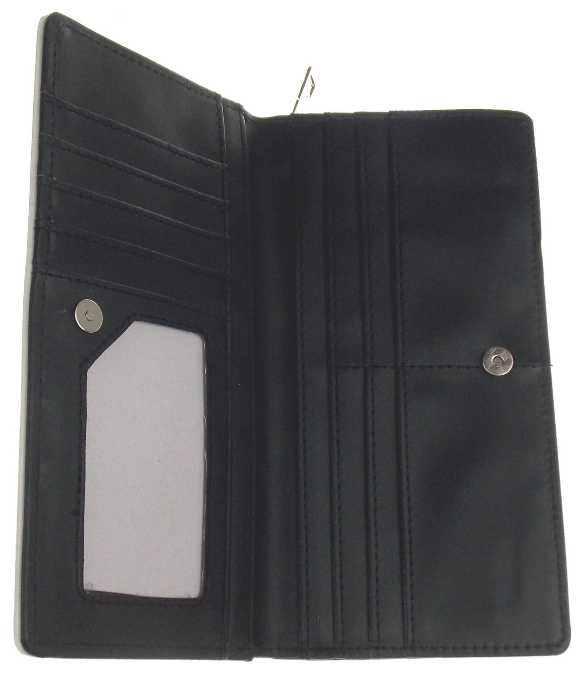 Comeco Cat Stained Glass Black Wallet Color Zip Up Purse Book Shaped