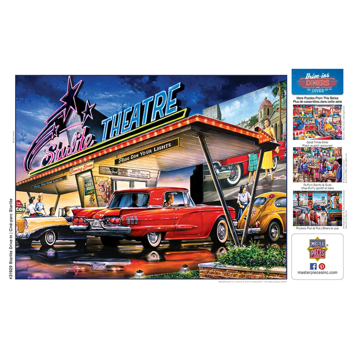MasterPieces 550 Piece Jigsaw Puzzle - Starlite Drive-In - 18"x24"