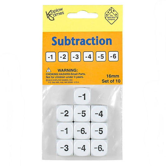 Subtraction Dice, Set of 10
