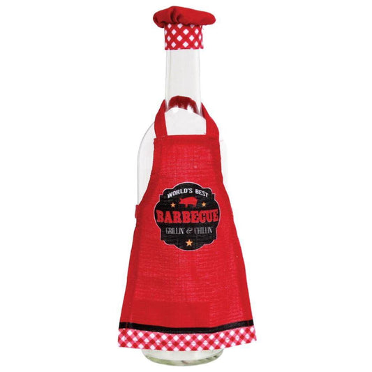 Dennis East 50343 - Grillmaster Apron/Hat Bottle Cover Size: 7.5"h Cup Barware Accessory