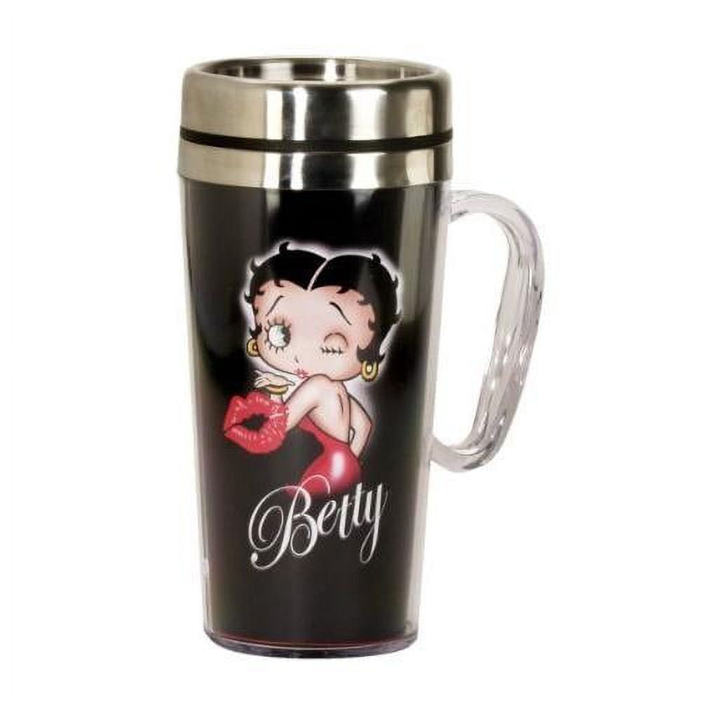 Betty Boop Kiss Insulated Travel Mug, Black