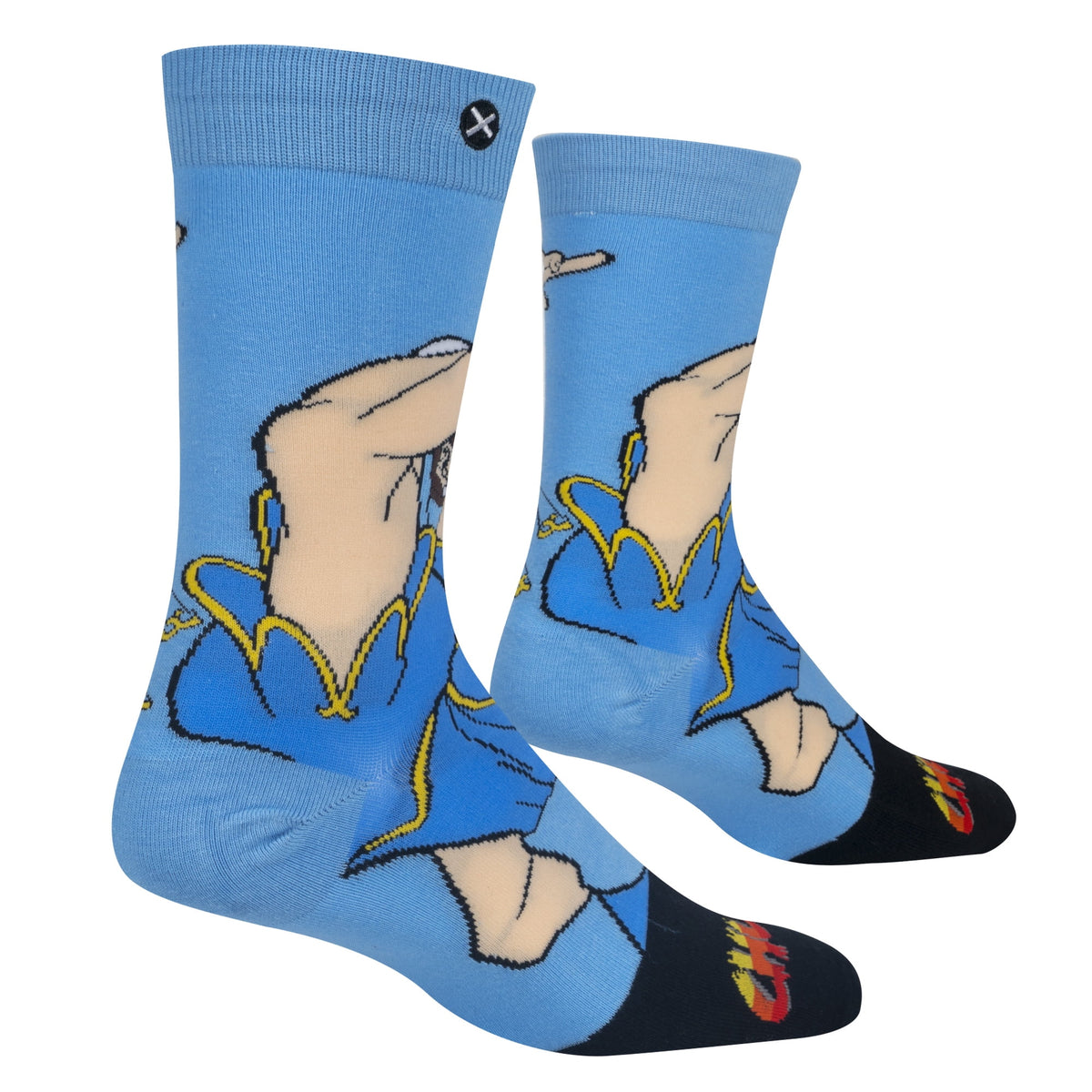 Men's Odd Sox Chun Li Blue Crew Socks - OSFM