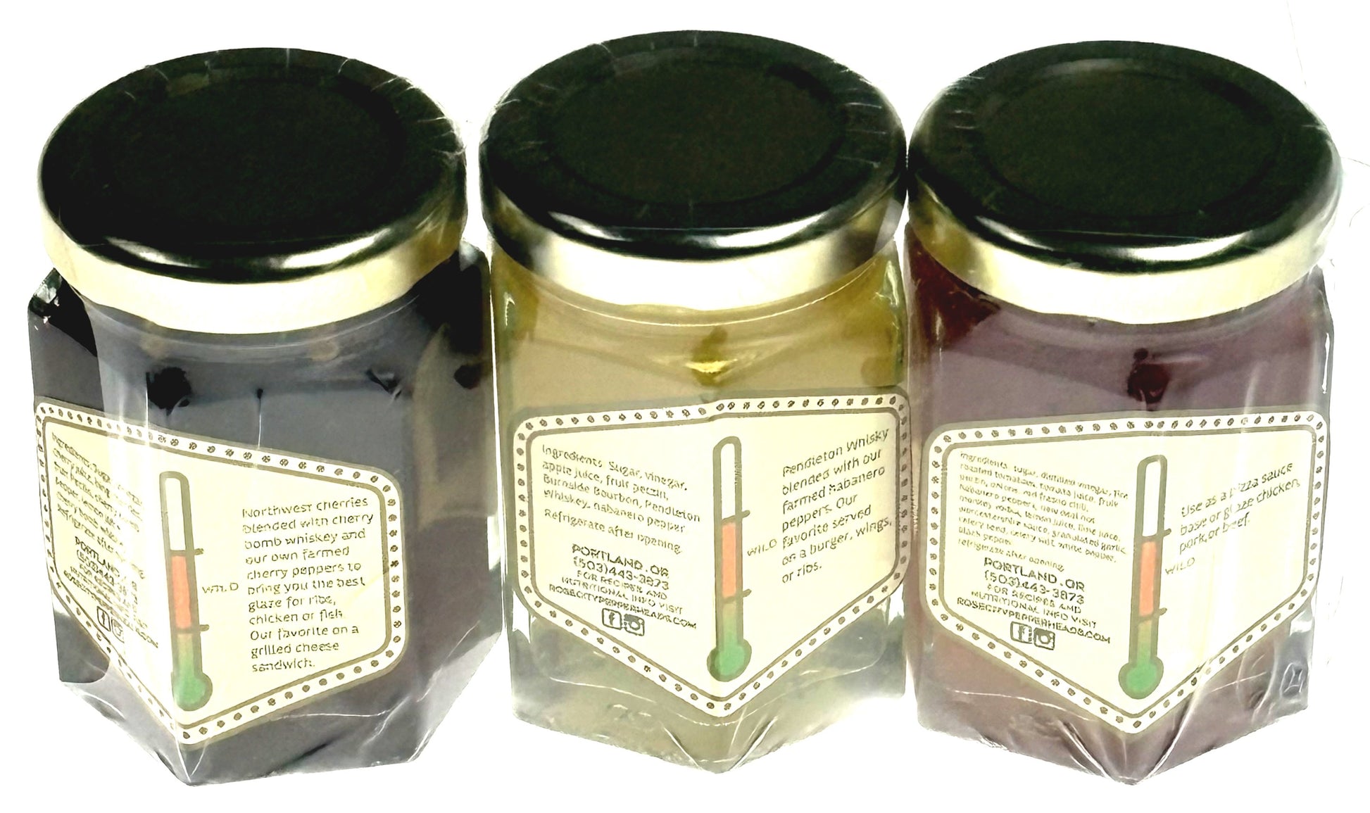 3 oz Mini Distillery Trio Pack (Bloody Mary in a Jar, Bourbon Blaze, Cherry Bomb) - Jelly