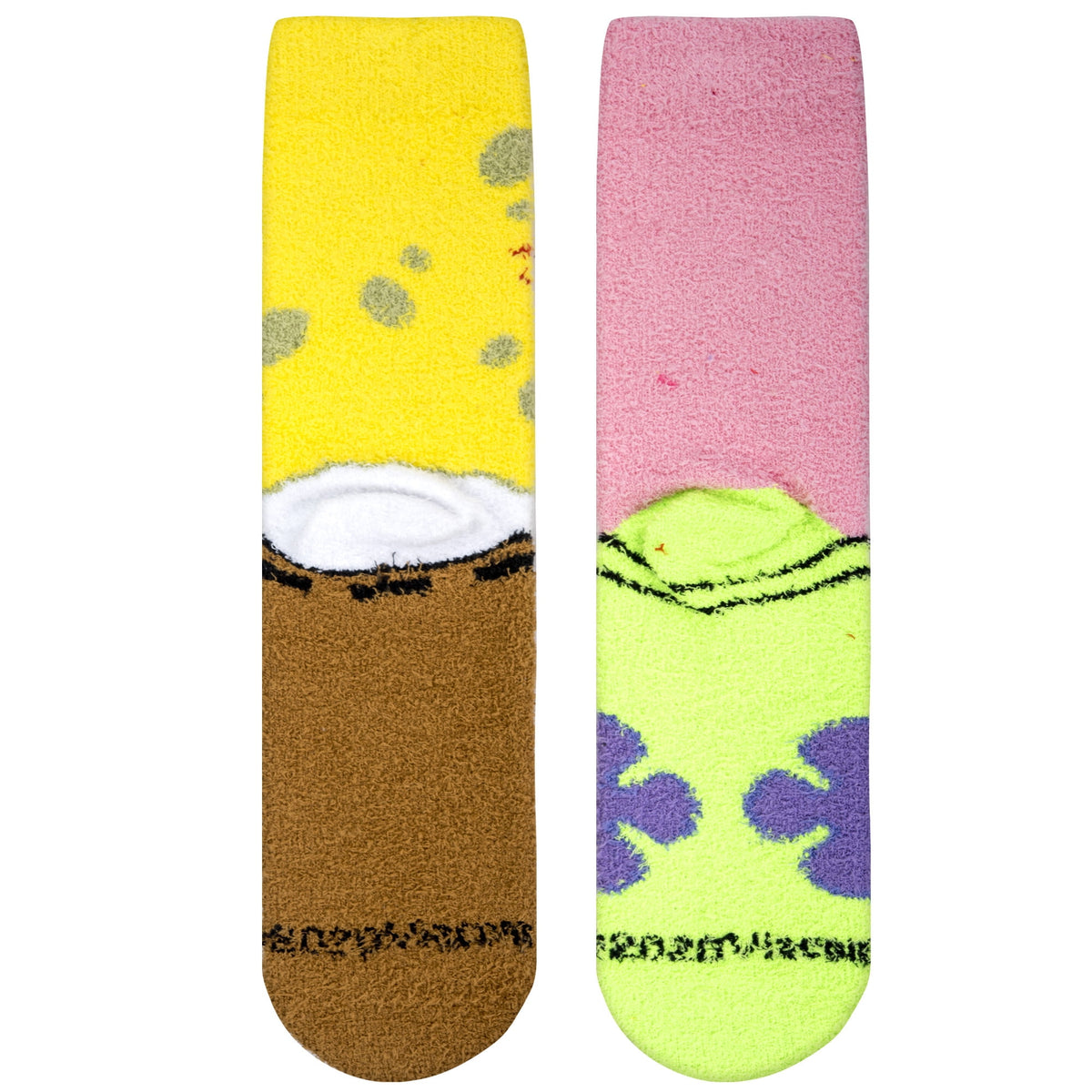 Cool Socks Novelty Crew Socks Men's Women's, Bikini Bottom Boys Fuzzy, Graphic Print, Large