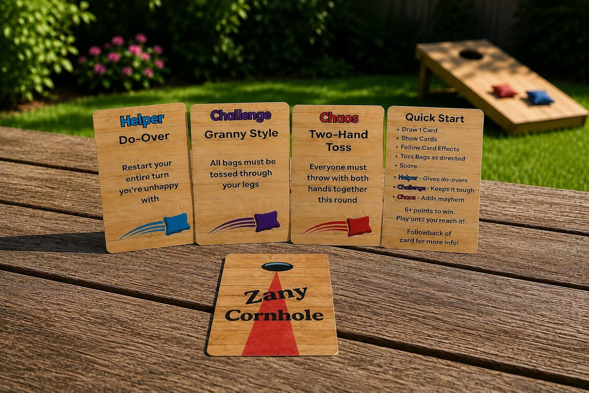 Zany Cornhole Card Deck - Add Hilarious Twists & Challenges to Your Cornhole Games
