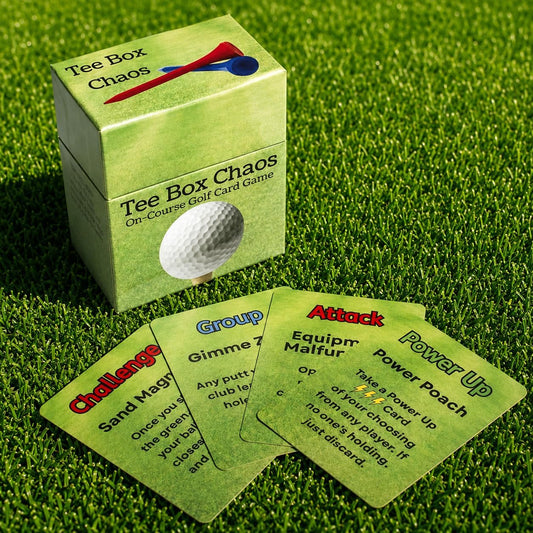 Tee Box Chaos - Waterproof Golf Course Card Deck | 105 Cards Add Strategic Fun to Your Round | Perfect for Golf Outings, Bachelor Parties & Corporate Events
