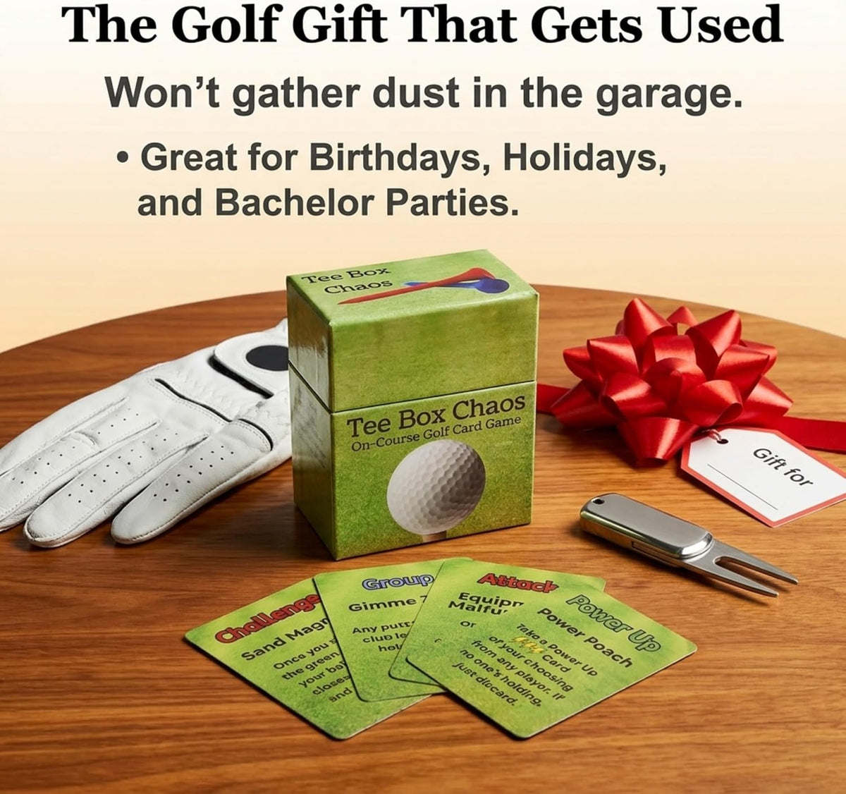 Tee Box Chaos - Waterproof Golf Course Card Deck | 105 Cards Add Strategic Fun to Your Round | Perfect for Golf Outings, Bachelor Parties & Corporate Events