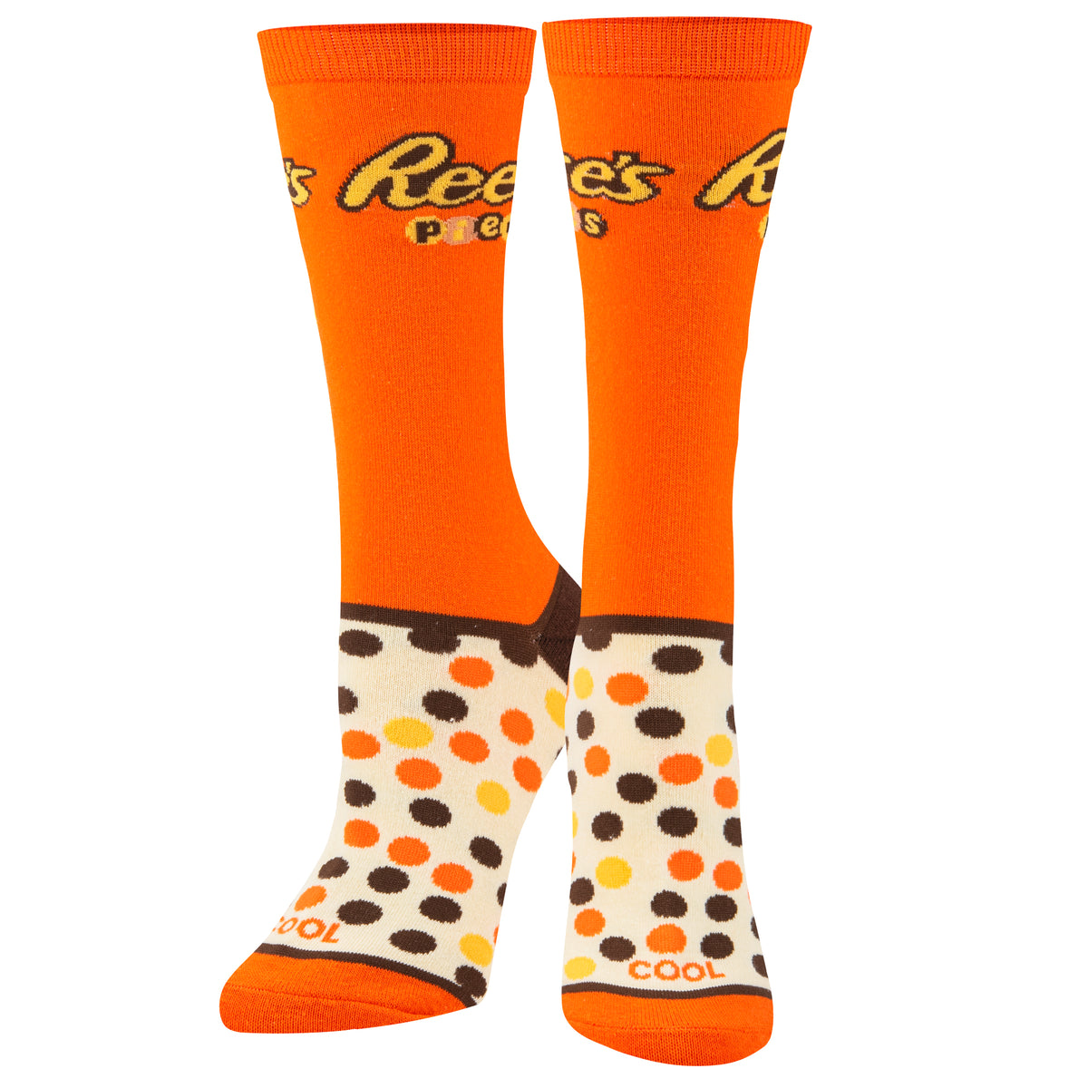 Cool Socks Reese's Pieces Chocolate Peanut Butter Crew Socks, Size Medium