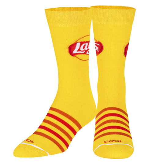 Cool Socks Lays Stripes Snack Foodie Crew Socks, Size Medium