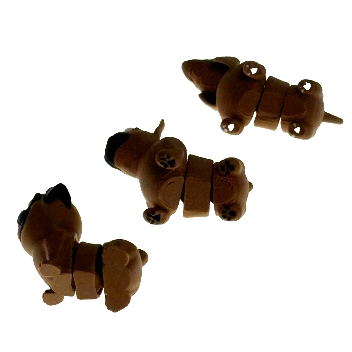 Mini Dog Figures Pug Bulldog Dachshund Articulated 3D Printed US Fidget Gift