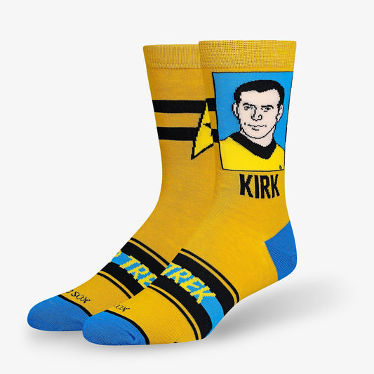 Cool Socks Captain Kirk Portrait Novelty Funny Crew Socks, Size Medium