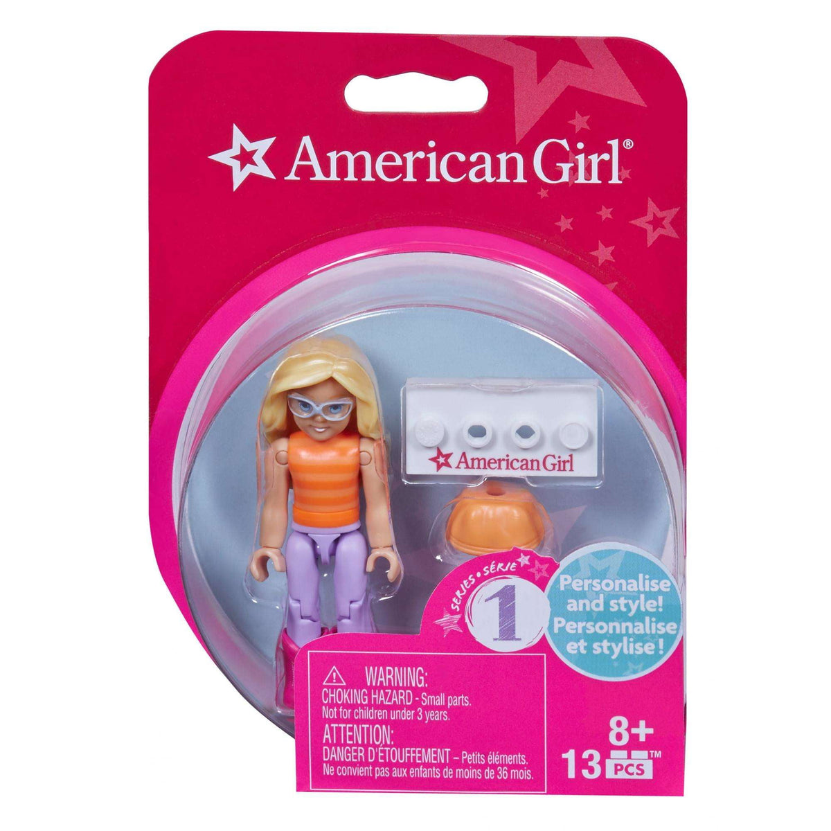 Mega Bloks American Girl Striped Shirt & Purple Pants Mini Figure